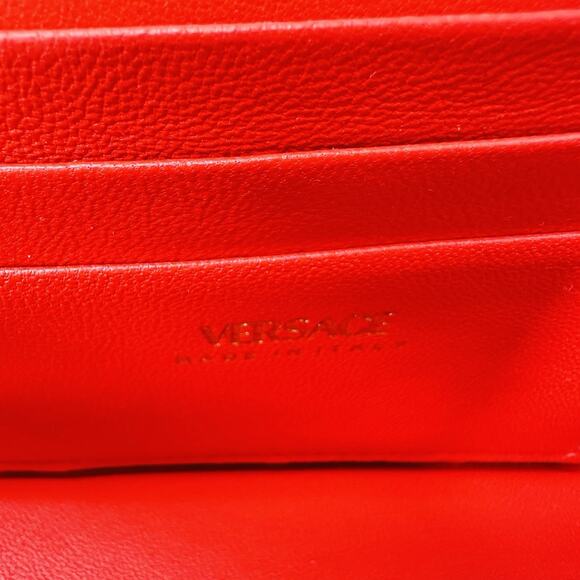 NWT Versace Virtus Gold Engraved Coral Red Leather Mini Evening Crossbody Bag - Picture 7 of 11